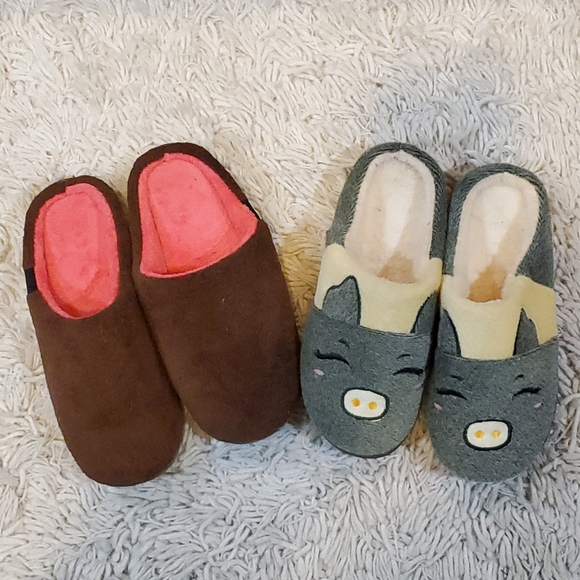 Plush furry fuzzy Memory Foam animal Slippers size 11 - Picture 3 of 4